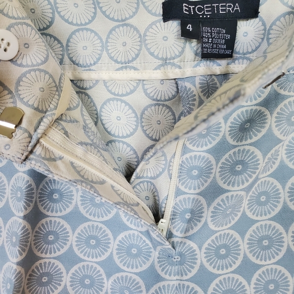 Etcetera Blue And Crean Cotton Blend Capris 4 - Picture 5 of 5